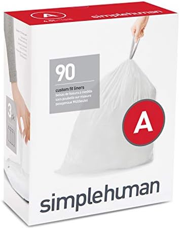 simplehuman Code P, Специално Подбрани торби за боклук с завязками, 50-60 литра / 13-16 литра, бял, брой 60 парчета и Code