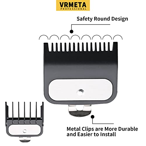 VRMETA Професионална машина за подстригване на коса и Предпазва направляващи гребени с метален клипс Машина за подстригване на коса с 2 дължини на подстригване 1 1/2 и 1/