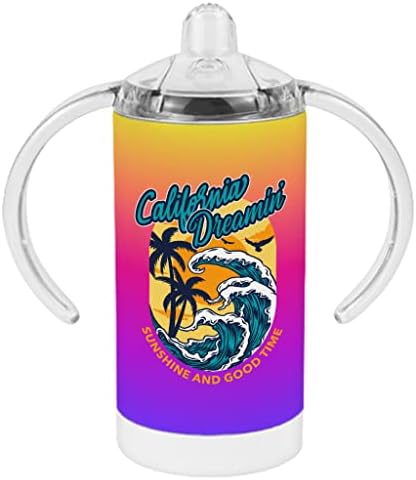California Dreaming Sippy Cup - Дизайн на Детски Sippy-Чаша с Цитати - USA Sippy Cup