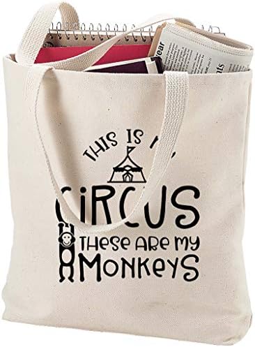 Това е моят цирк, това са моите обезьянки, забавна чанта за родителите, децата, семейството, Натурална Холщовая чанта, забавен подарък