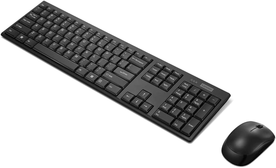 Комбинирана безжична клавиатура и мишка Lenovo 100 – Устойчиви на проливанию клавишите – 3-Зонная клавиатура - Двустранен