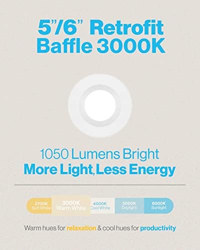 Встраиваемое led осветление Sunco 6 Инча, 48 опаковки на топло бял цвят 3000 До, живот 50 000 часа, Лампи, Can, с регулируема