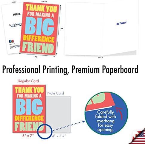 NobleWorks - Хумористичен Хартиена картичка с благодарност (на приятел) в плик с размер 5 х 7 инча (1 пощенска картичка) Big