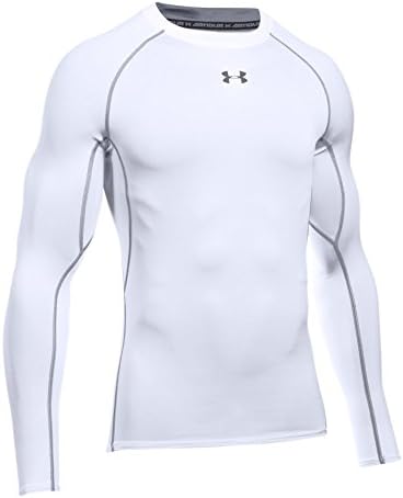 Мъжки Компресиране тениска с дълъг ръкав HeatGear Armour от Under Armour, Бяла (100)/Графитовая , Голям размер