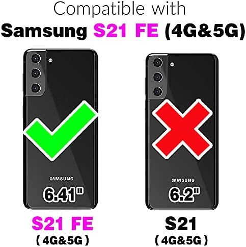 Съвместим с Samsung Galaxy S21 FE Gaxaly S 21 FE 5G Чанта-портфейл и Премия Ретро Кожен Флип-Държач за кредитни карти,