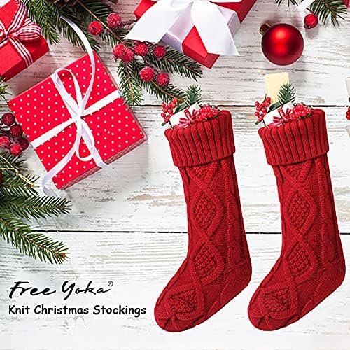 GONEBIN Коледни Чорапи Едра Тел Коледни Чорапи, 20 Инча(А) А) Манто Окачени Чорапи за Семейна Почивка Коледна