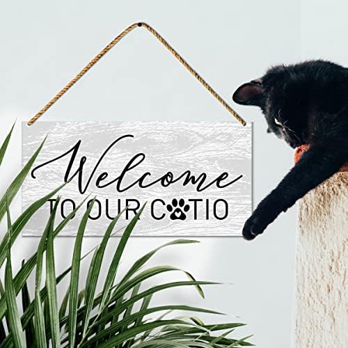 Добре дошли в Нашия Знак Catio, Котки добре Дошли Терпимых хора, Знак на Поздрав Котка за Домашен интериор Catio,