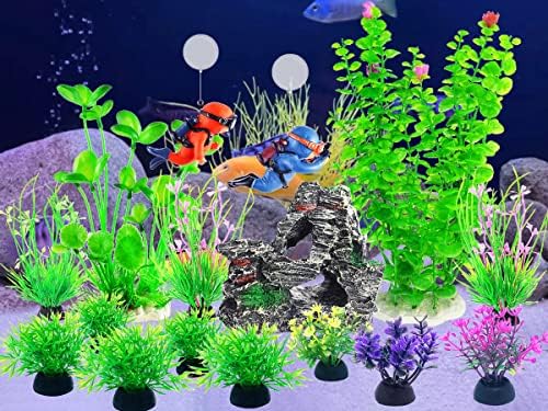Декоративни растения за аквариум с изглед към Канарата, Пластмасови Растения за Аквариум и орнаменти от Скалните породи