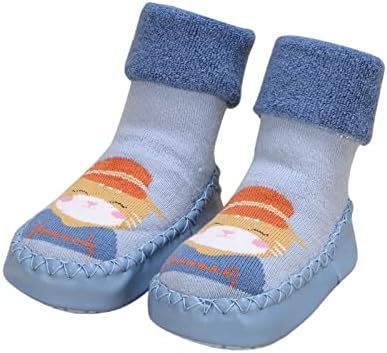 Сладък детски обувки с чорапи за деца, есенно-зимните Чехли без закопчалка За момчета и момичета, Топли нескользящие