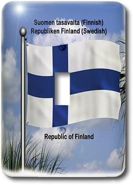 3dRose Флаг lsp_58799_1, който да се вее на фона на Небето, с участието на Република Финландия, Написано на английски,
