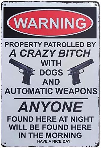 ЗОВСОН Предупреждение Собственост е Защитена Куче Ретро Ретро Метален Твърд Знак е Знак на Частна собственост