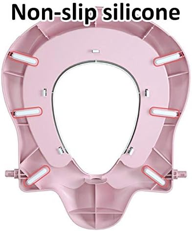 Рельсовый Розово Столче-стъпало за Тоалетна, Регулируема Мека Тоалетна, определени с табуретом-трамплин, с тегло до 60 кг,