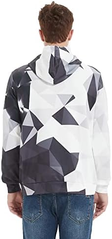 NEWCOSPLAY Унисекс 3D Графични Блузи с Качулка за Мъже, Реалистичен Пуловер с Цифрово Принтом, Hoody с качулка
