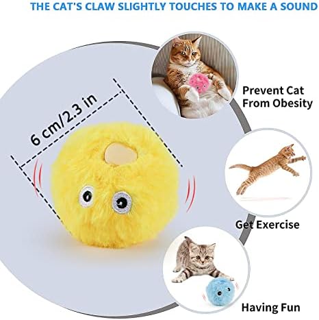 Играчки за котки PAKESI, 3 вида животни, които имитират разговори, Интерактивни Лаещи котки, които играят с играчки топки,