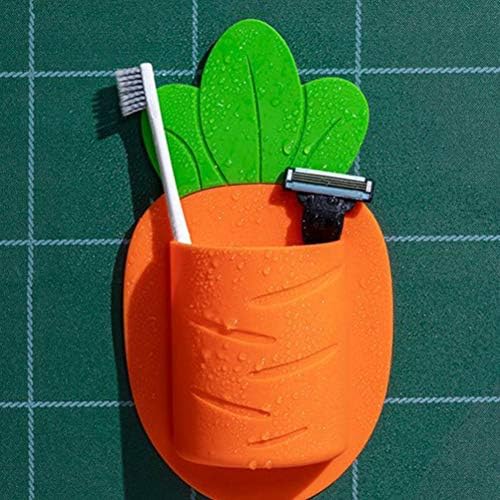 DOITOOL 1бр Творчески Рафтове във формата на Моркови Стенни Лепкава Закачалка За Съхранение на Четка за зъби, Гребен