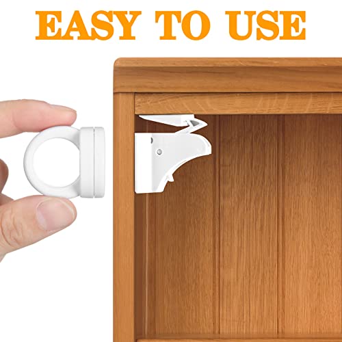 4 Комплекта Магнитни брави за шкафове, ключ за защита от деца, Магнитни ключове за смяна на чекмеджетата, универсален магнитен ключ за чекмеджета и шкафове (замъци в