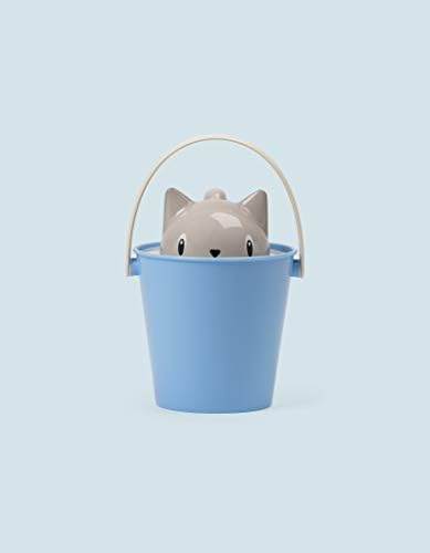United Pets Crick - Контейнер за котешки храна с лъжичка, Произведено в Италия, Дизайнер: Стефано Джованнони, Сив