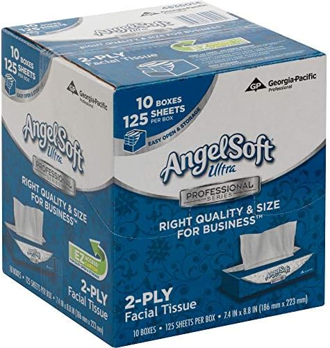 Кърпа за лице Angel Ultra Soft Professional Series В плосък пакет, 7,40 x 8,80, бяла
