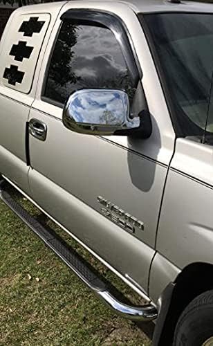 Хромирани капачки за огледала eLoveQ са Съвместими с 1999-2007 Chevrolet Silverado и GMC Sierra; 2002-2006 Година Chevrolet Avalanche,