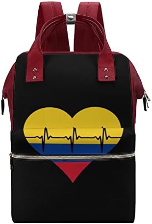 Любовта Колумбия Сърцебиене Чанта За Памперси Раница Водоустойчива Чанта За Майките Раница С Голям Капацитет