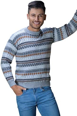 Gamboa - Мъжки пуловер от алпака - Светло Сив Андската дизайн