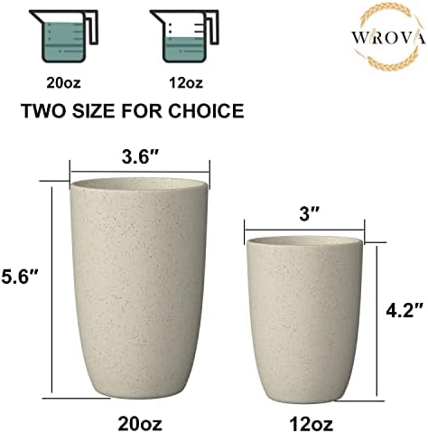 Чаша от слама пшеница Wrova 6 БР Добра алтернатива от Пластмаса за многократна употреба чаши 20 грама Небьющаяся Чаша за