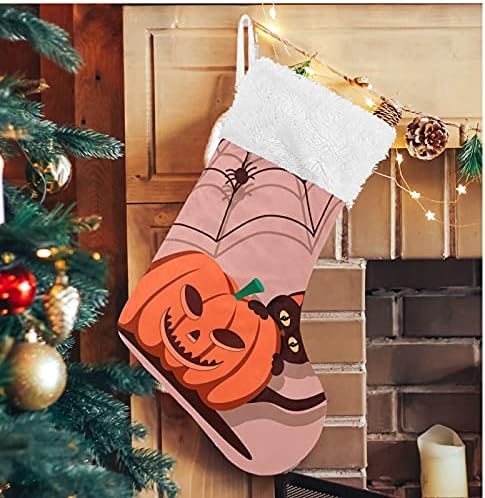 Коледни Чорапи ALAZA, Тиква и Черна Котка за Хелоуин, Класически Персонализирани Големи Чулочные Украса за Семейни