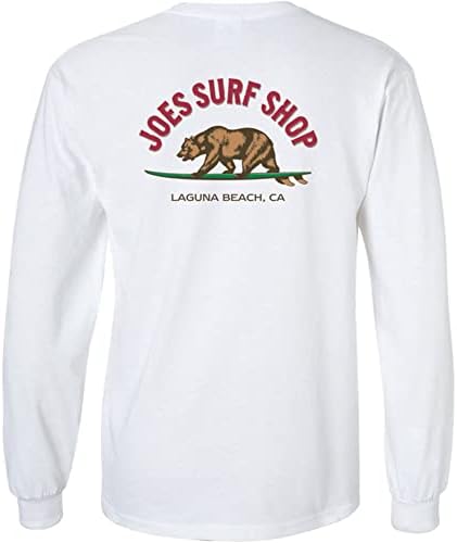 Мъжки памучни тениски Joe's Surf Shop с графичен дизайн и дълъг ръкав обикновен размер Big & Tall