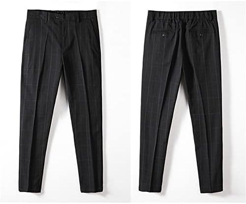 Мъжки панталони в бизнес клетка, Ежедневни панталони на Директно намаляване, Зауженные Към дъното, Класически Леки панталони