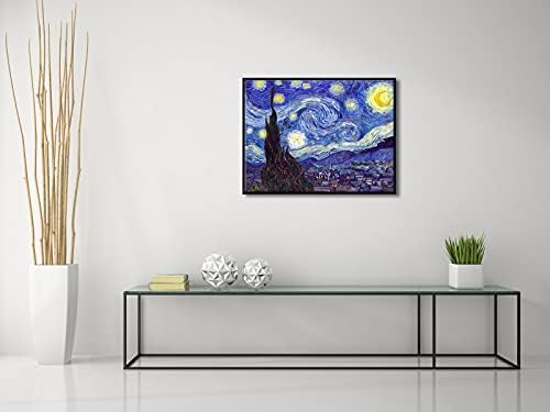 Pyradecor Голяма Черна Рамка Звездна Нощ на Ван Гог Картина маслени Бои Върху Платно Абстрактни Пейзажные Картини