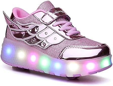 Ufatansy Обувки за ролери С Led подсветка Обувки с Колела Роликовая Обувки USB Rechargealbe Обувки Подаръци за Деца