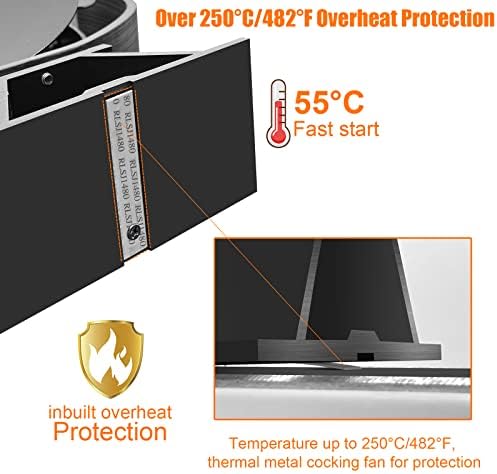 вентилатор за дърва bybule Heat Power с Термозащитной ръкавица и Термометър, Камина, Вентилатор за печки на дърва/Дървени
