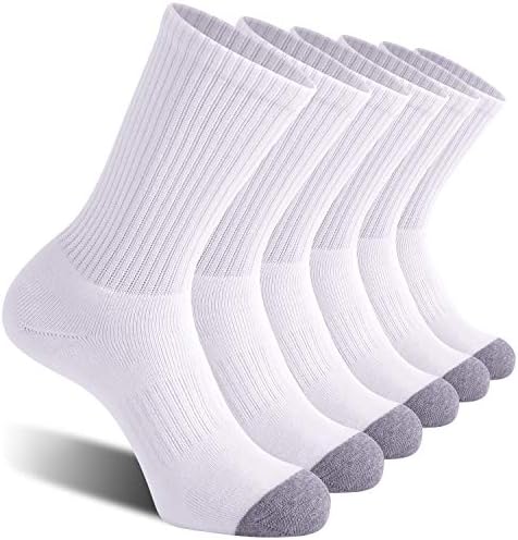 CS CELERSPORT 6 Опаковки Мъжки Памучни спортни Чорапи за екипажа С пълна възглавница За работни Обувки
