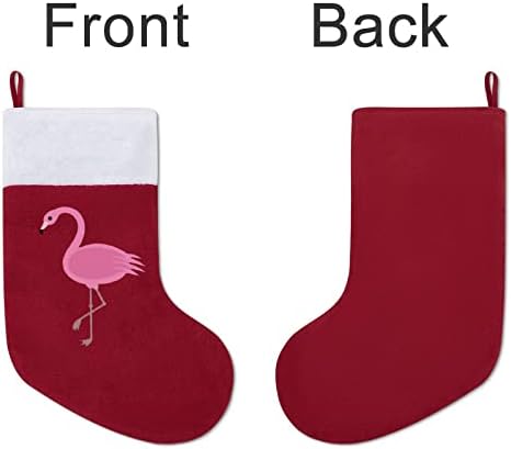 Розово Фламинго Червени Коледни Празници Чорапи Дом Декорации за Коледната Елха Камина Окачени Чорапи