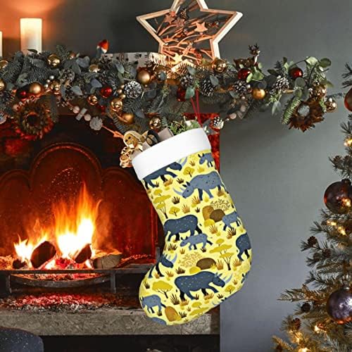 Коледни Чорапи Augenstern Изчезва Носорог Жълт Пустинен Камина С Две Лица Окачени Чорапи