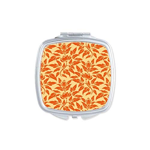 Оранжевото Златното Класически Декоративно Цвете Огледало Преносим Компактен Джобен Грим От Двустранния Стъкло