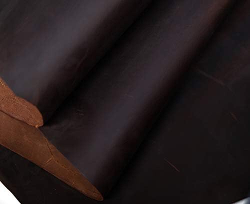 Инструменти за Бродерия Кожа с Дебелина 3.0 мм Квадратна Тяжеловесная Воловья Естествена Кожа Черно-Кафяв Цвят