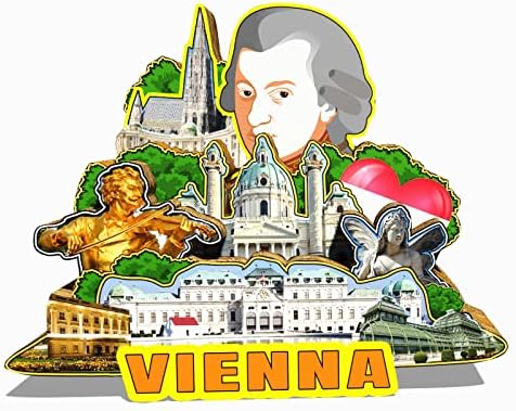 Австрия Виена Магнит Магнит За Хладилник Дървени 3D Забележителности Пътуване Сбирка на Сувенири, Бижута Ръчна изработка