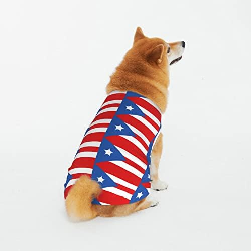 Памучни Ризи За домашни любимци с Флага Пуерто-Рико, Костюми За малки Кученца, Пижами За Кучета и Котки, Меки Тела За кучета,