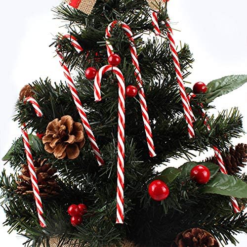12шт Пластмасови Близалки Коледно Дърво Висящи Украшения за вашето семейно парти (Червен + Бял)