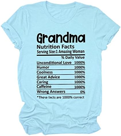 Факти за Храненето на Баба Риза Забавно Бабушкина Тениска Дамски Ежедневни Риза С Къс Ръкав И кръгло Деколте Свободна Нестандартен
