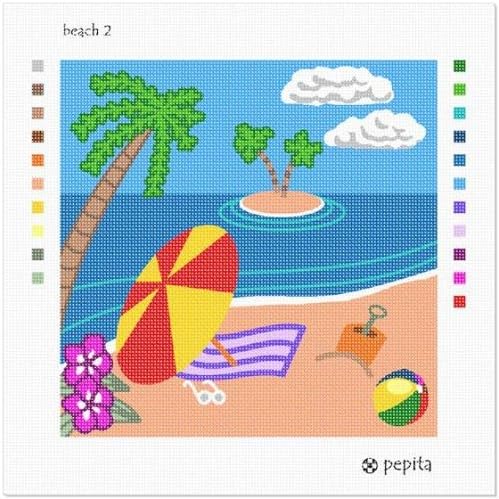 комплект за бродиране pepita: Плаж 2, 10 x 10