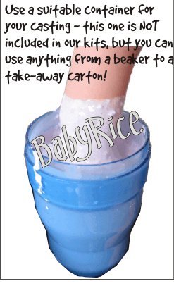 Комплект за детска леене BabyRice / Крем рамка размер 11,5x8,5 инча в стил Шебби-Шик / Черна планина за портрет