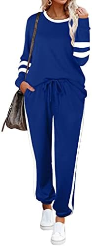 Спортен костюм Aloodor за жени, Комплект дрехи от 2 теми за Жени, Блузи с кръгло деколте, Пуловер