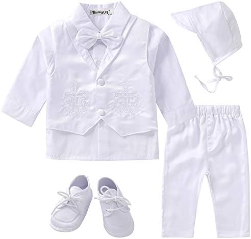 Boulfi/Комплект дрехи за Кръщение за най-малките момчета от 5 теми, Костюм с дълги ръкави за Кръщение