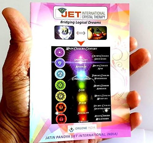 Джет Тигрови очи Скъпоценен камък Orgon Чаена Поставка Цветето на живота през Цялата 40 Страници Книжка Jet International Crystal Therapy Индия