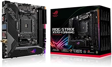 ASUS ROG Strix X570-I Gaming, Детска дънна платка X570 Mini-ITX, AMD Ryzen 3000 с PCIe 4.0, WiFi 6 (802.11 ax),