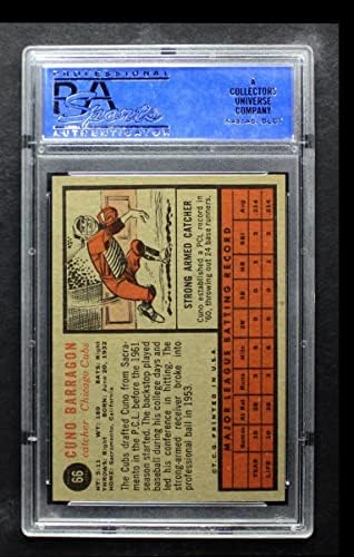 1962 Topps 66 Куно Баррагон Чикаго Къбс (Бейзболна картичка) PSA PSA 7.00 Къбс