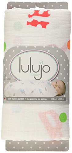 Детско Муслиновое Пеленальное одеяло Lulujo от памук, 47 x 47 см, С красив Цветен модел