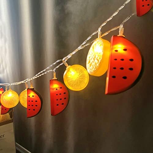 Гирлянди с Диня и Лимон, 20 светодиода, Тема на Изкуствени Плодове, Декоративна Страхотна Подвесная Лампа за Сватба, Дом, Рожден